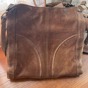 Vintage Mayle Billie Messenger Bag - Brown Leather and Suede
